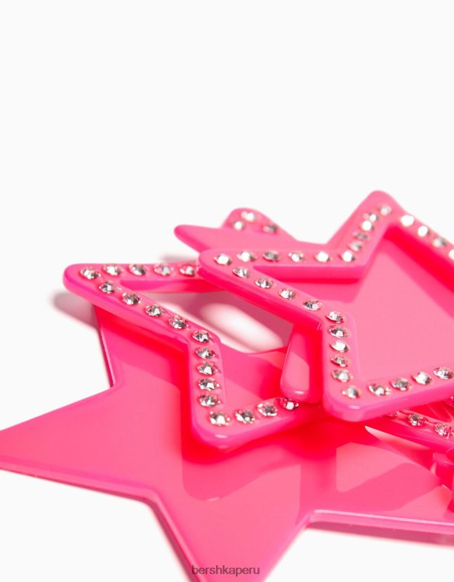 fucsia Bershka mujer pendientes de estrella de diamantes de imitación 806J6B1904