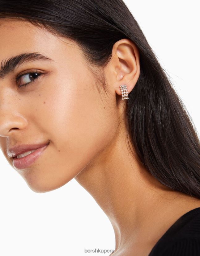 no laves Bershka mujer juego de 8 aretes de aro con diamantes de imitación 806J6B2490