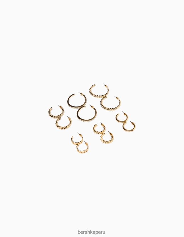 oro Bershka mujer Pack de 6 pendientes de aro 806J6B2509