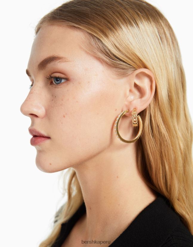 oro Bershka mujer Pack de 6 pendientes de aro 806J6B2509
