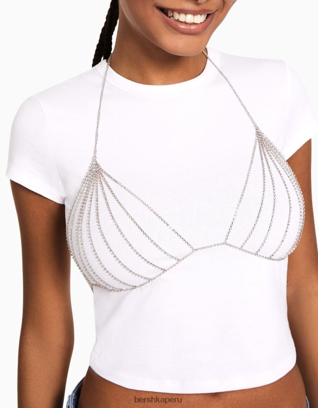 oro Bershka mujer bralette con pedrería 806J6B1867