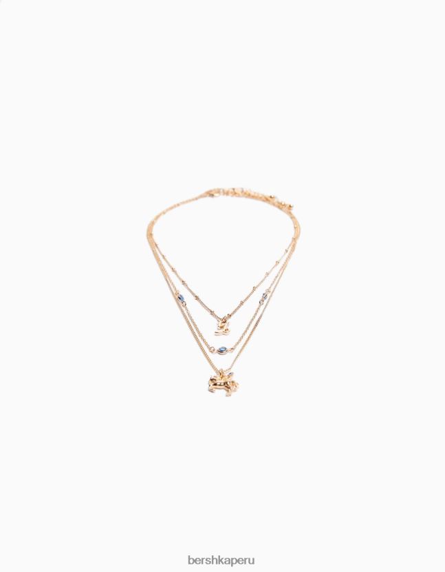 oro Bershka mujer conjunto de 3 collares del zodiaco capricornio 806J6B2432
