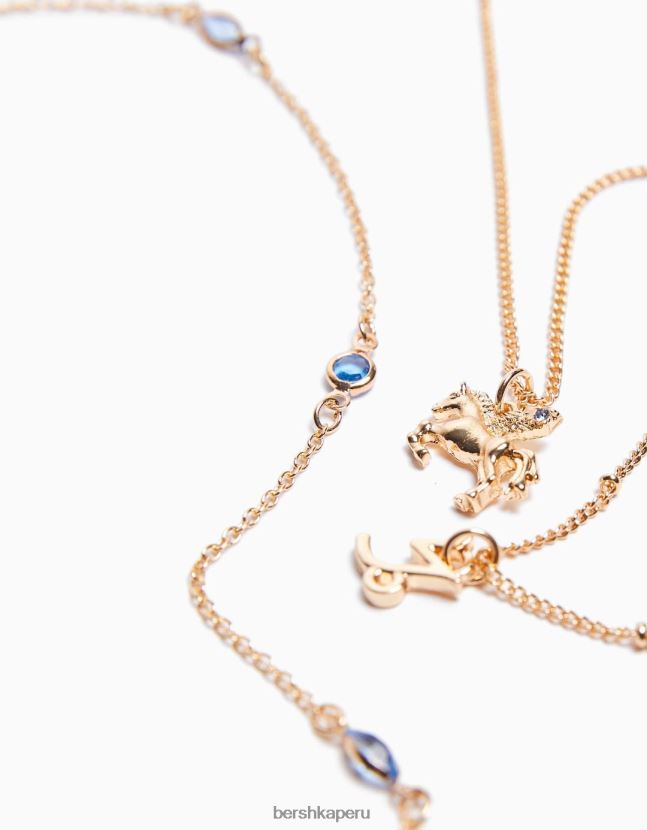 oro Bershka mujer conjunto de 3 collares del zodiaco capricornio 806J6B4225