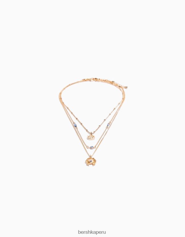 oro Bershka mujer conjunto de 3 collares del zodiaco del cáncer 806J6B2436