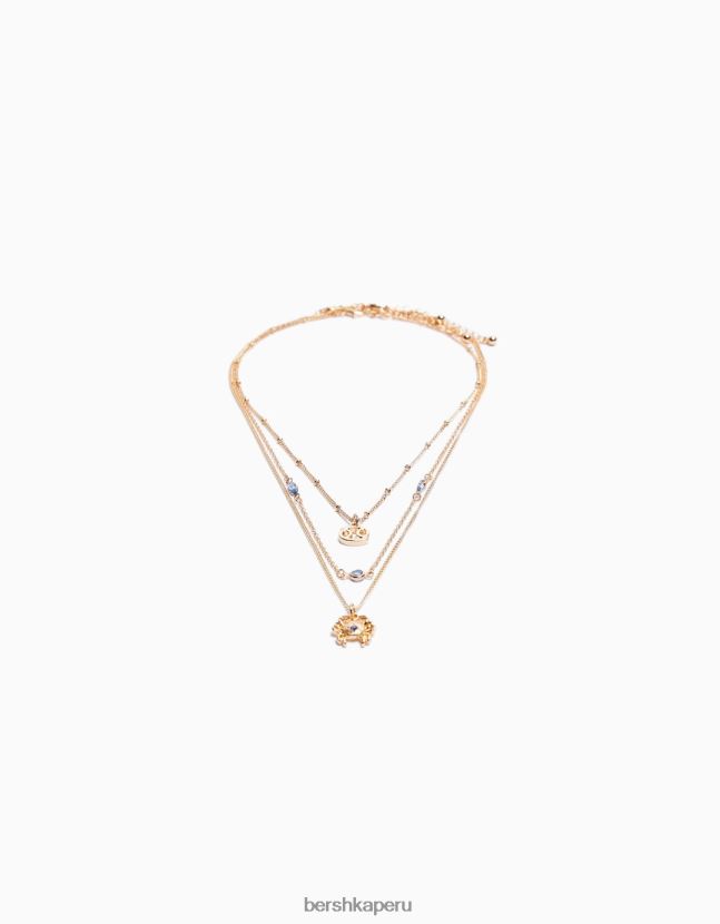 oro Bershka mujer conjunto de 3 collares del zodiaco del cáncer 806J6B4222