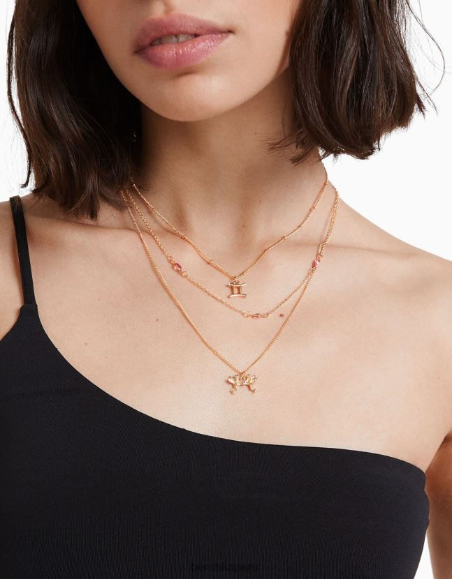 oro Bershka mujer conjunto de 3 collares del zodiaco géminis 806J6B2424