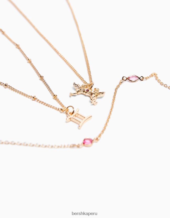 oro Bershka mujer conjunto de 3 collares del zodiaco géminis 806J6B4233