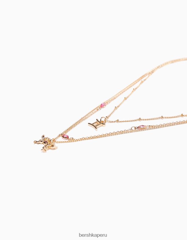 oro Bershka mujer conjunto de 3 collares del zodiaco géminis 806J6B4233