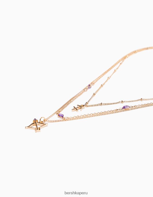 oro Bershka mujer conjunto de 3 collares del zodiaco sagitario 806J6B2427