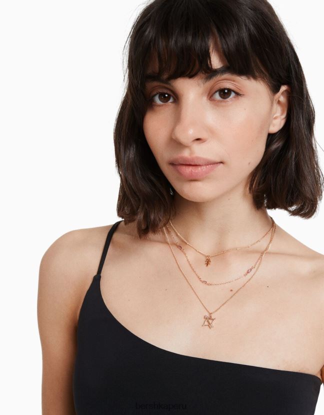 oro Bershka mujer conjunto de 3 collares del zodiaco sagitario 806J6B2430