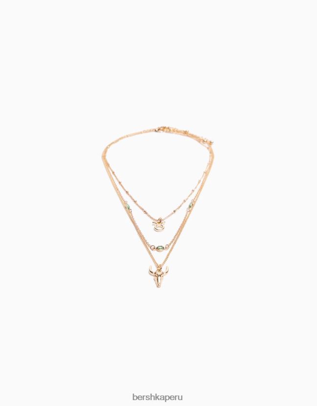 oro Bershka mujer conjunto de 3 collares del zodiaco tauro 806J6B2433