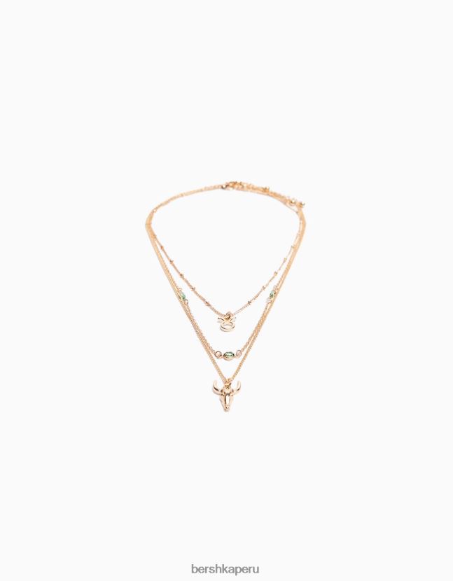 oro Bershka mujer conjunto de 3 collares del zodiaco tauro 806J6B2434