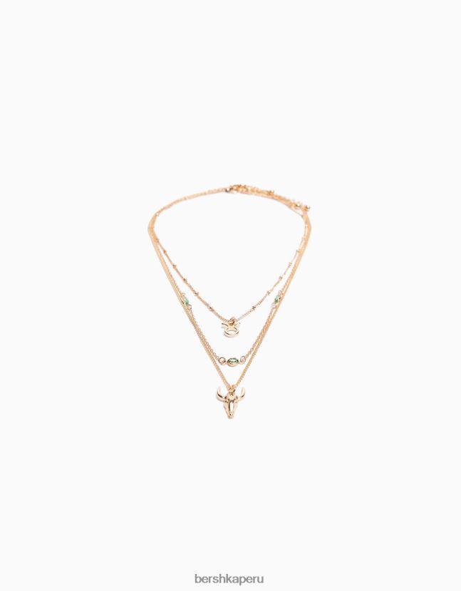 oro Bershka mujer conjunto de 3 collares del zodiaco tauro 806J6B4224