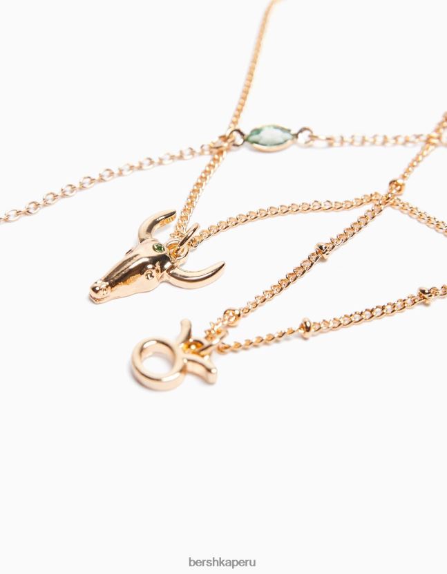 oro Bershka mujer conjunto de 3 collares del zodiaco tauro 806J6B4224