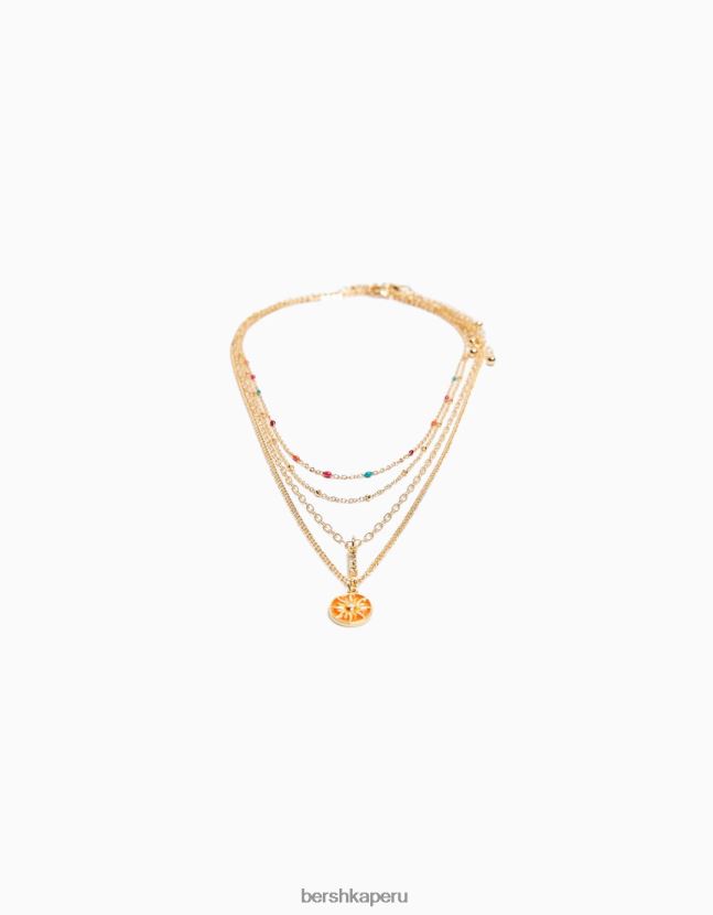 oro Bershka mujer conjunto de 4 collares de perlas de encanto 806J6B2483