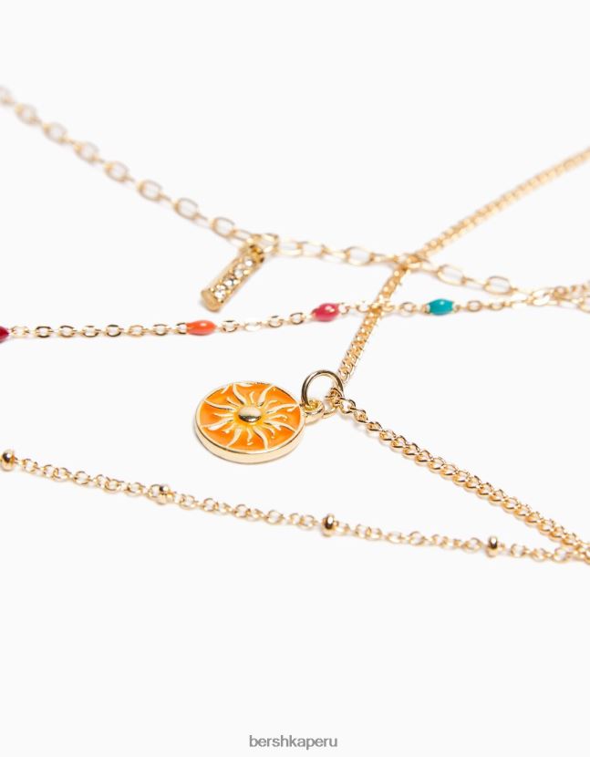 oro Bershka mujer conjunto de 4 collares de perlas de encanto 806J6B2483