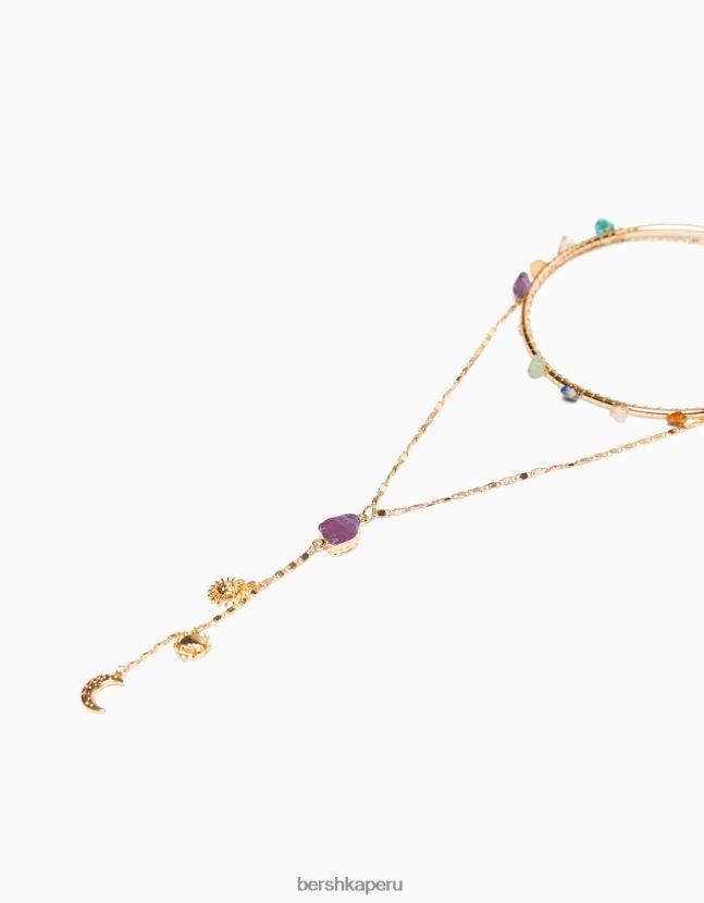 oro Bershka mujer juego de 2 collares de gargantilla de pedrería 806J6B2494