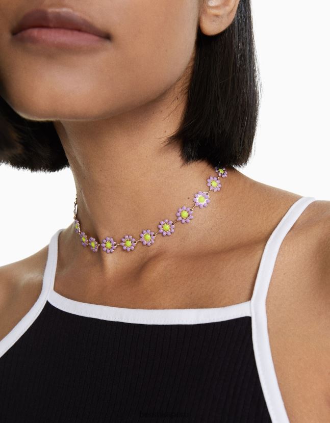 oro Bershka mujer juego de 3 collares de flores y mariposas 806J6B2531