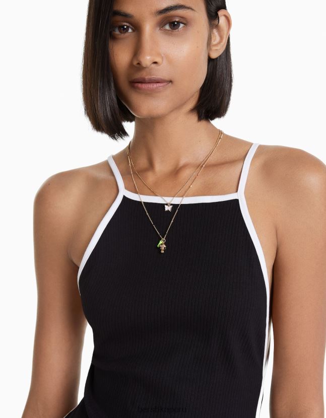 oro Bershka mujer juego de 3 collares de flores y mariposas 806J6B2531
