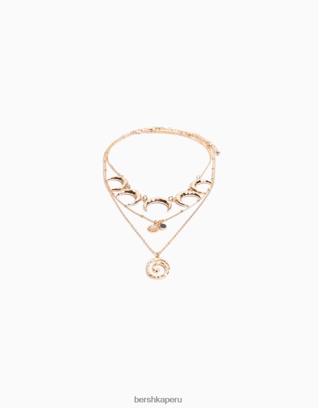 oro Bershka mujer juego de 3 collares de luna 806J6B2463