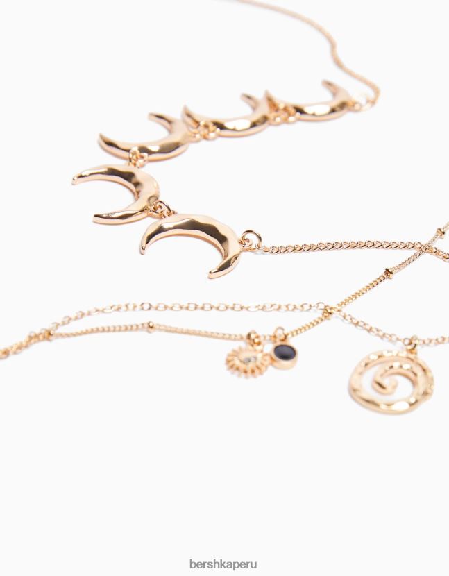 oro Bershka mujer juego de 3 collares de luna 806J6B2463