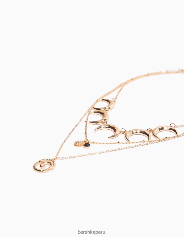 oro Bershka mujer juego de 3 collares de luna 806J6B2463