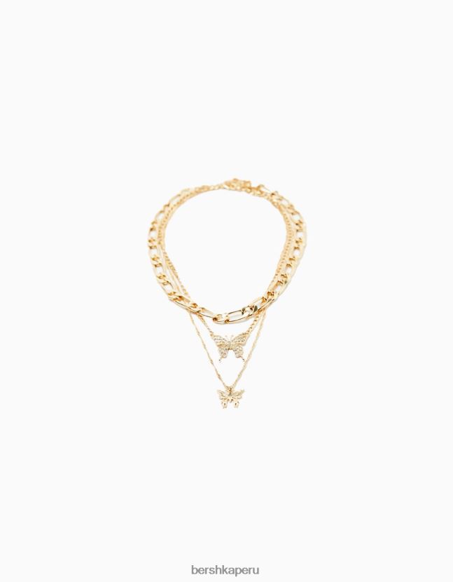 oro Bershka mujer juego de 3 collares de mariposa 806J6B2451