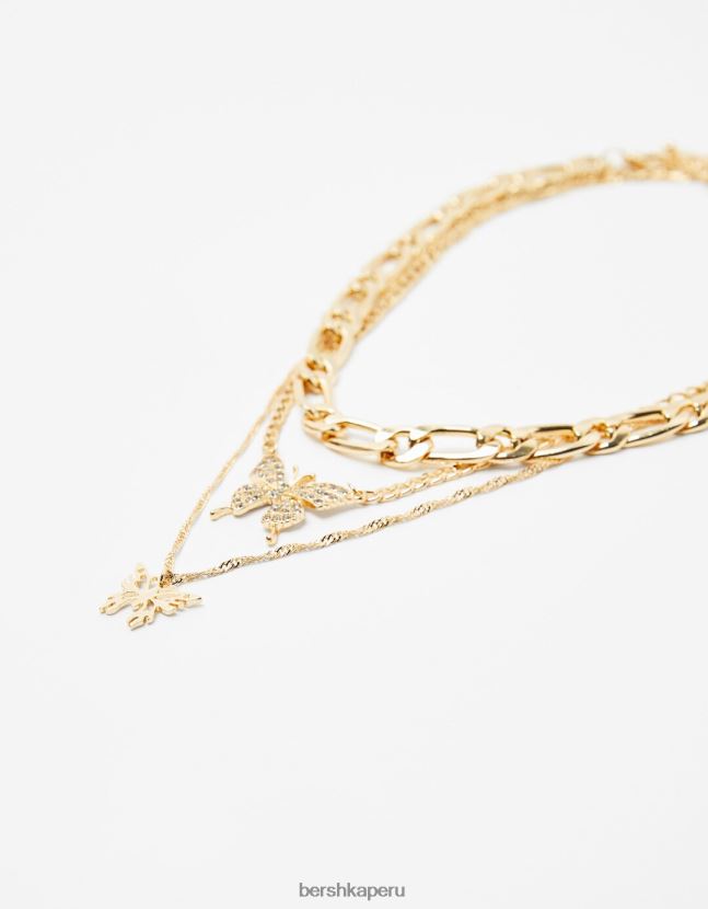 oro Bershka mujer juego de 3 collares de mariposa 806J6B2451