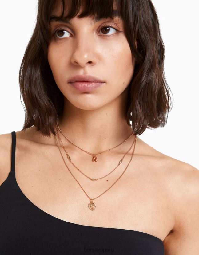 oro Bershka mujer juego de 3 collares del zodiaco leo 806J6B2428