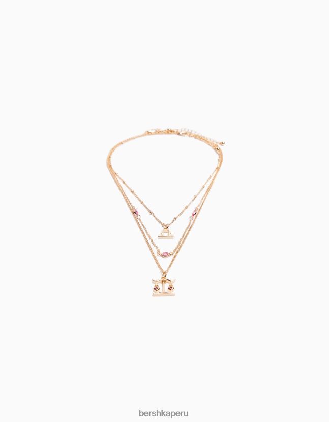 oro Bershka mujer juego de 3 collares del zodiaco libra 806J6B2426