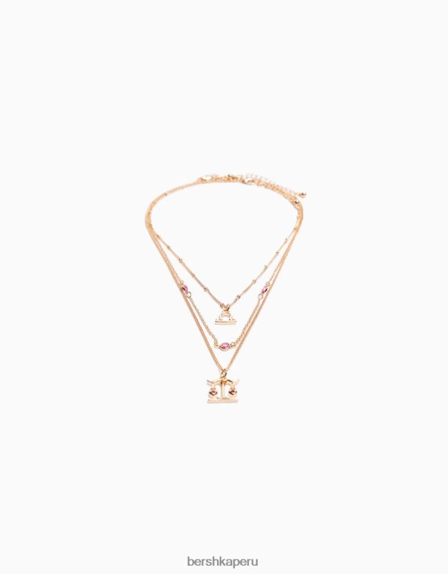 oro Bershka mujer juego de 3 collares del zodiaco libra 806J6B2437