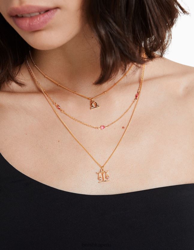 oro Bershka mujer juego de 3 collares del zodiaco libra 806J6B2437