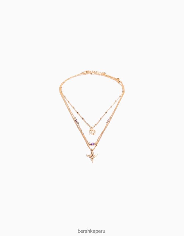 oro Bershka mujer juego de 3 collares del zodiaco virgo 806J6B2431
