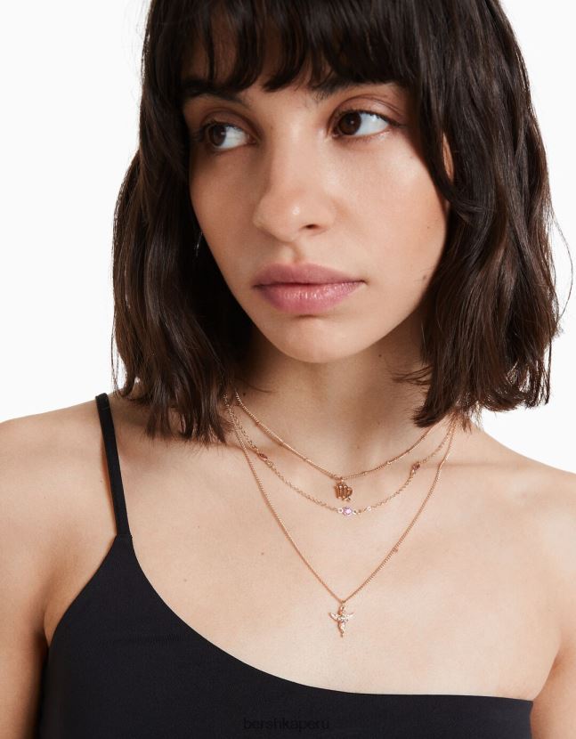 oro Bershka mujer juego de 3 collares del zodiaco virgo 806J6B2431