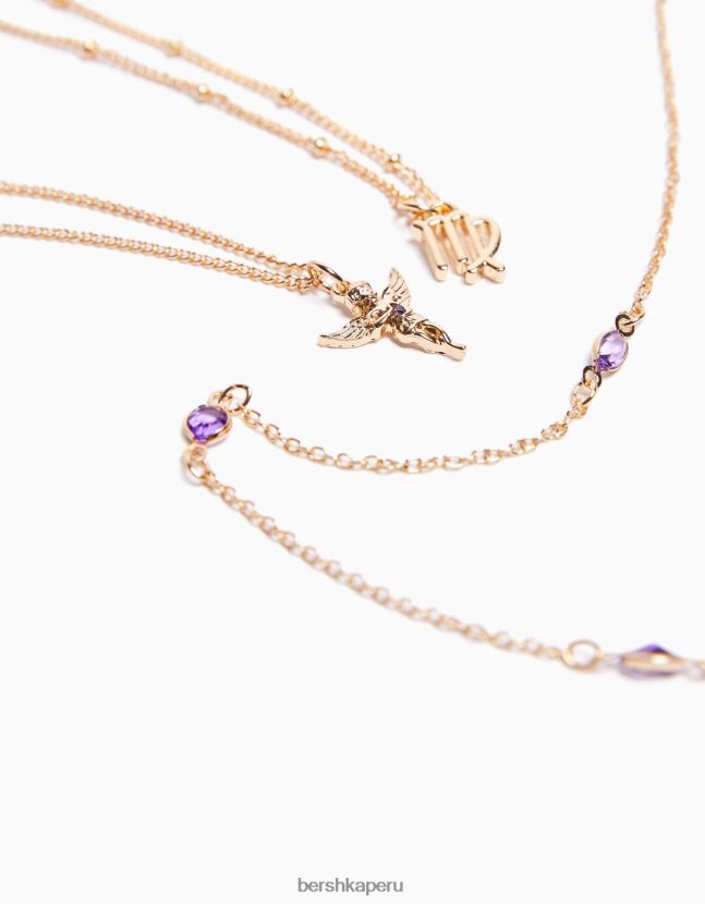 oro Bershka mujer juego de 3 collares del zodiaco virgo 806J6B2431
