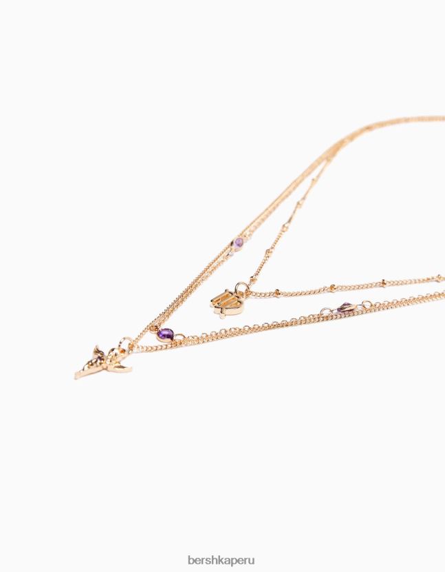 oro Bershka mujer juego de 3 collares del zodiaco virgo 806J6B2431