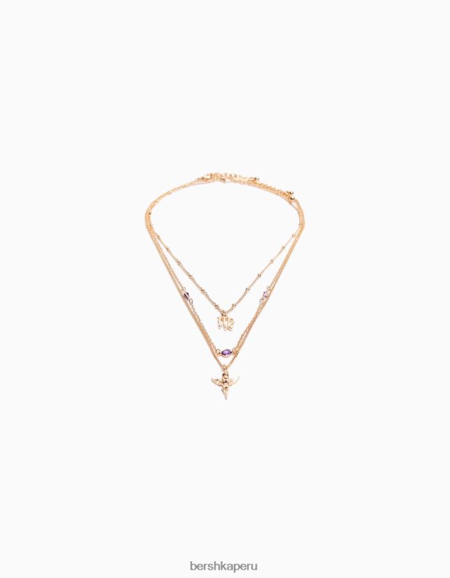 oro Bershka mujer juego de 3 collares del zodiaco virgo 806J6B4226
