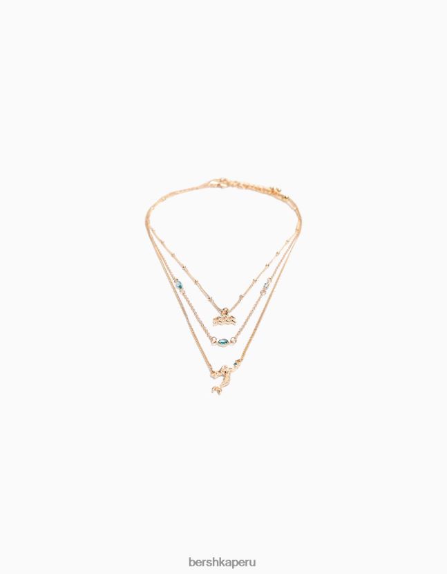 oro Bershka mujer juego de 3 collares zodiaco acuario 806J6B2425