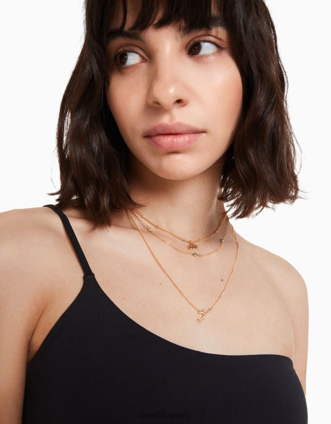 oro Bershka mujer juego de 3 collares zodiaco acuario 806J6B2425