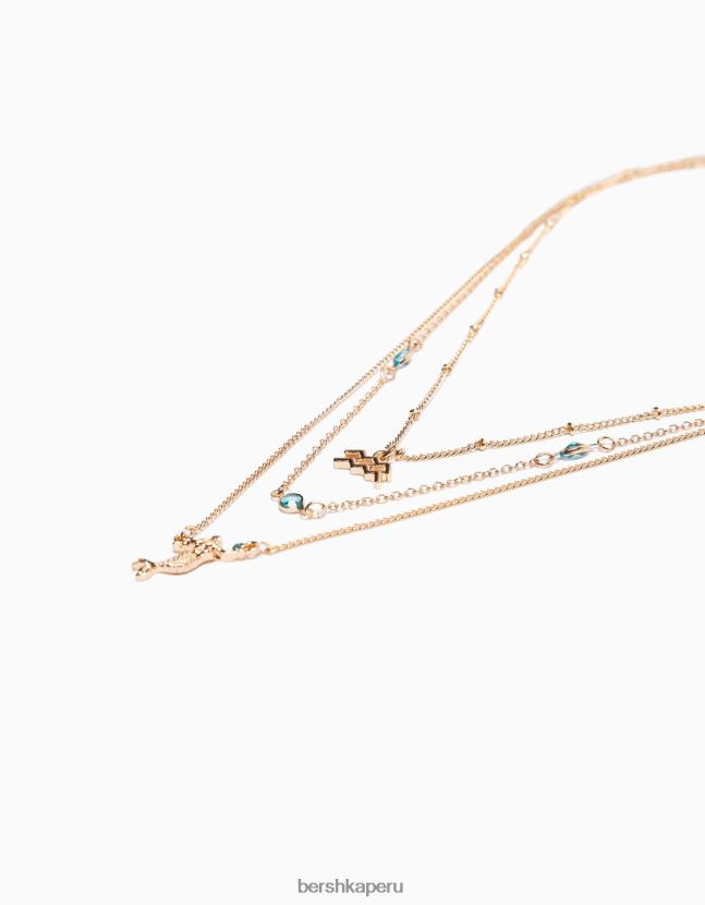 oro Bershka mujer juego de 3 collares zodiaco acuario 806J6B2425