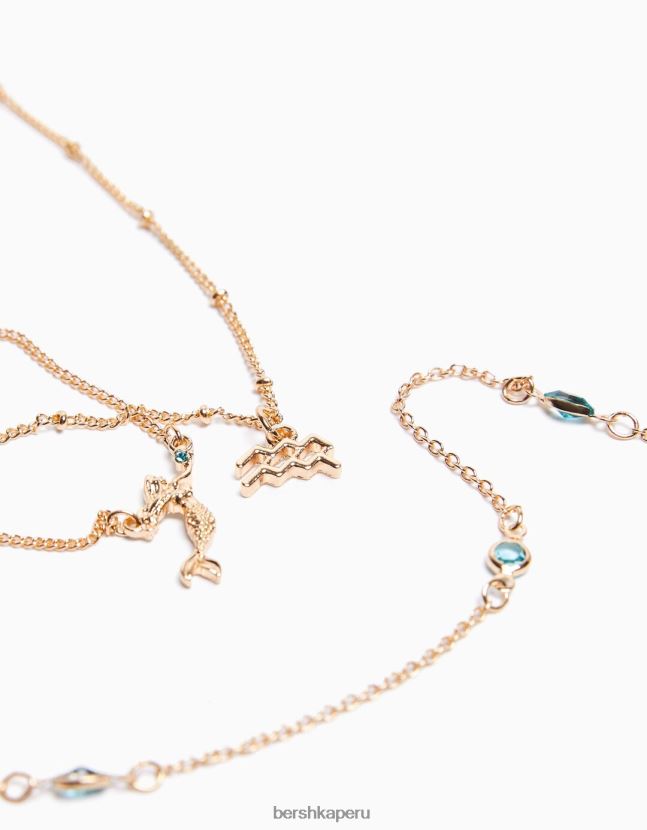 oro Bershka mujer juego de 3 collares zodiaco acuario 806J6B4232