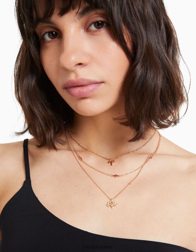 oro Bershka mujer juego de 3 collares zodiaco aries 806J6B2429