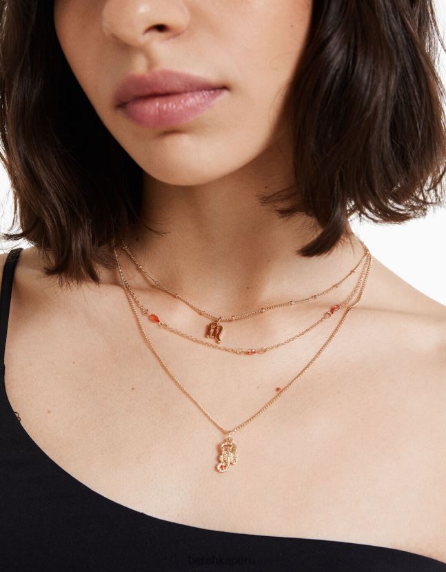 oro Bershka mujer juego de 3 collares zodiaco escorpio 806J6B2435
