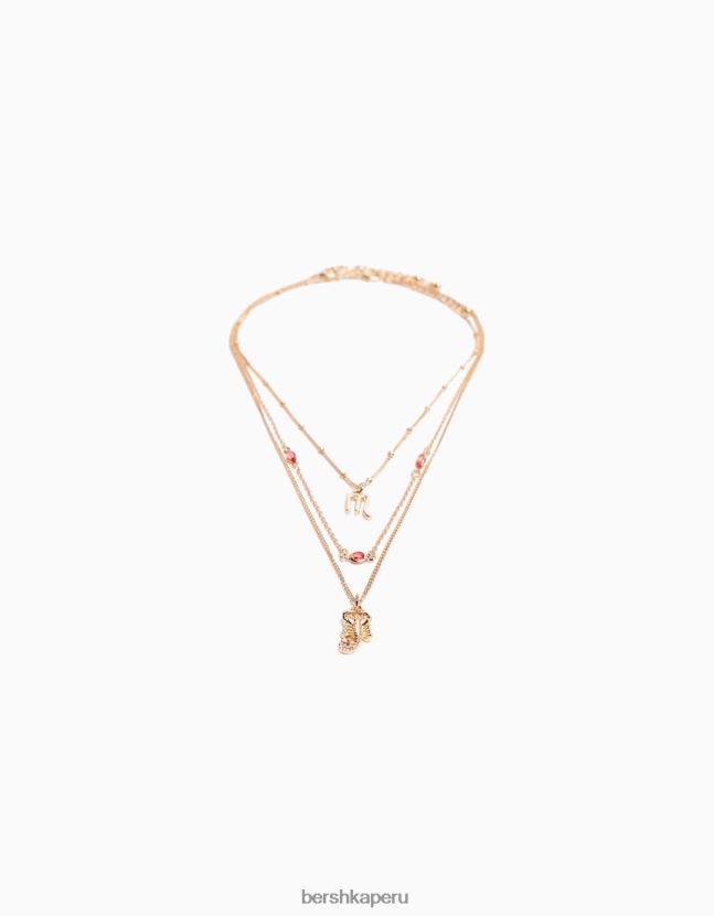 oro Bershka mujer juego de 3 collares zodiaco escorpio 806J6B4223