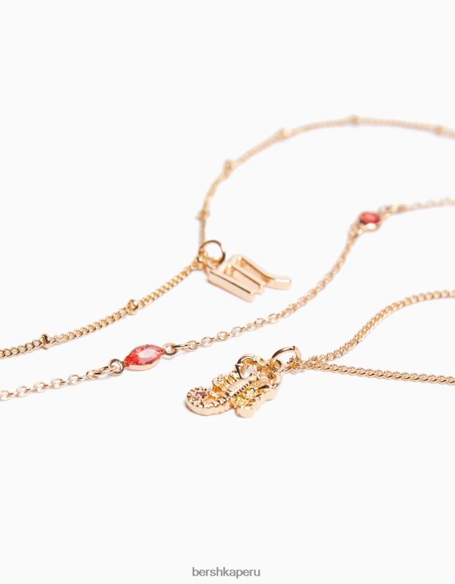 oro Bershka mujer juego de 3 collares zodiaco escorpio 806J6B4223