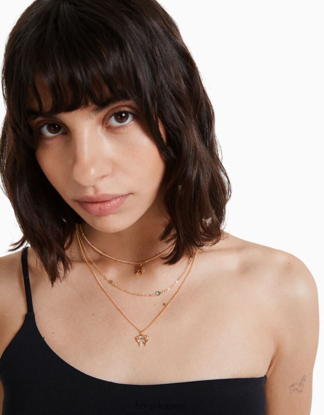 oro Bershka mujer juego de 3 collares zodiaco piscis 806J6B2423