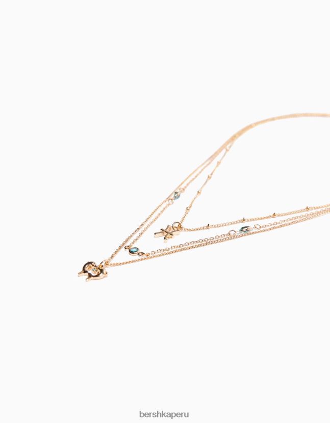 oro Bershka mujer juego de 3 collares zodiaco piscis 806J6B2438