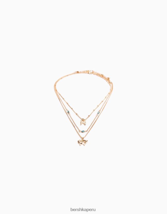 oro Bershka mujer juego de 3 collares zodiaco piscis 806J6B4221