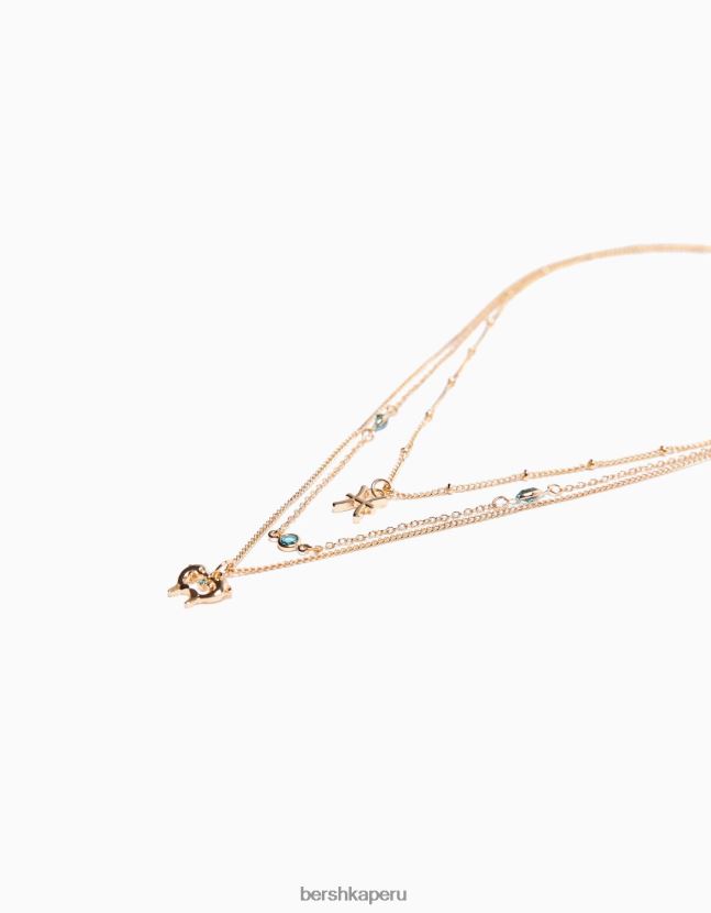 oro Bershka mujer juego de 3 collares zodiaco piscis 806J6B4221
