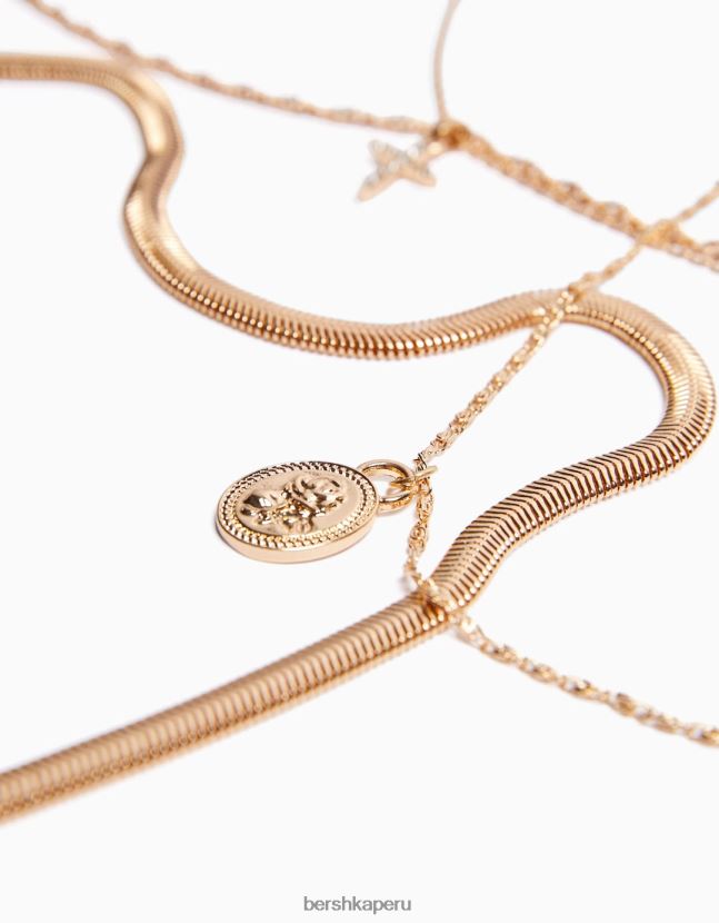 oro Bershka mujer juego de 4 collares de cadena 806J6B2532